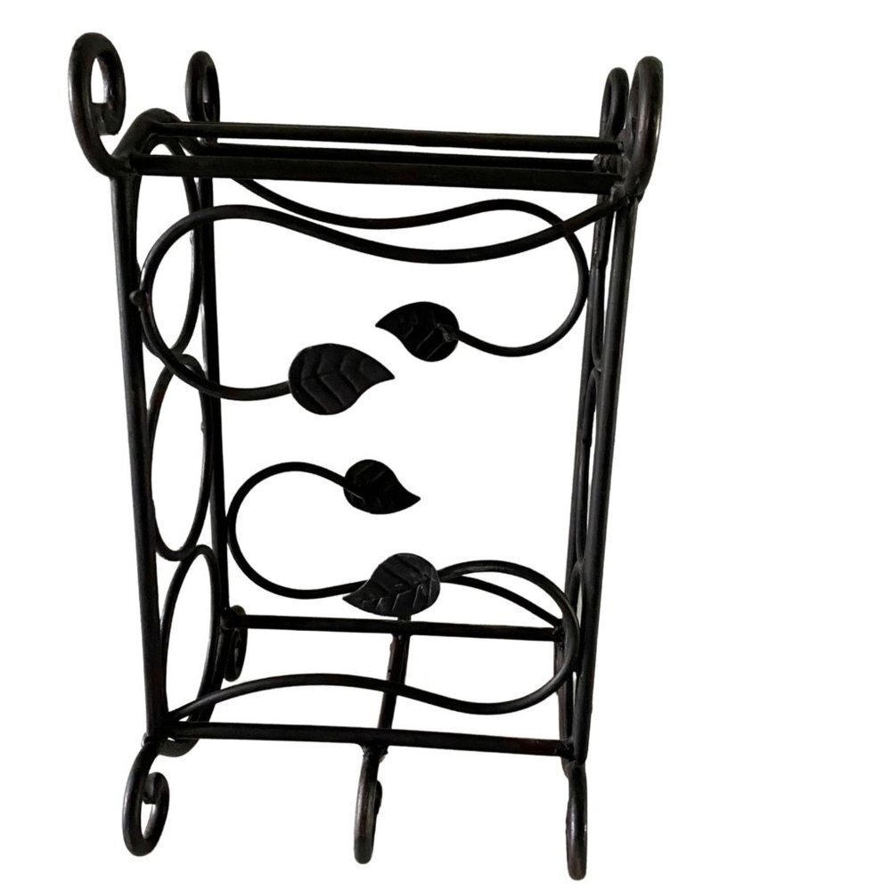 Black Metal Wine Rack with Leaves - Picture 7 of 15